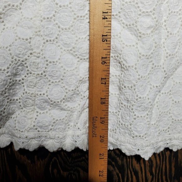 CAbi Women's Size 12 White Eyelet Skirt 100% Cotton Style 889 A-Line - Picture 4 of 6